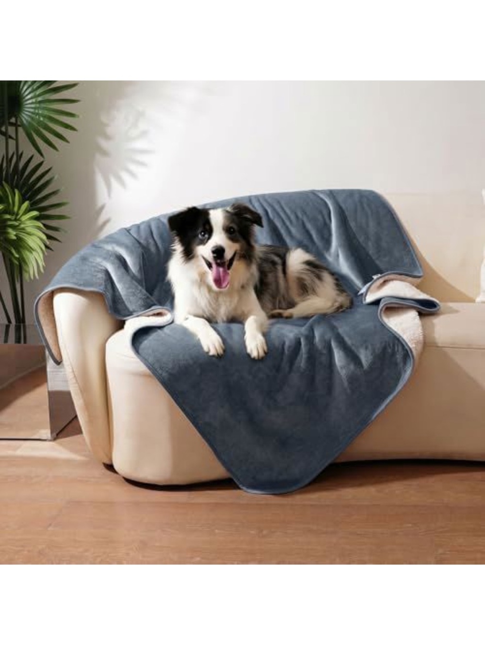 Waterproof Sherpa Fleece Pet Blanket - Slate Blue